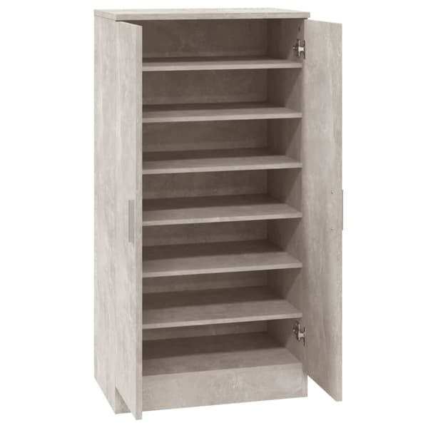 Kenkäkaappi betoninharmaa 55x35x108 cm tekninen puu