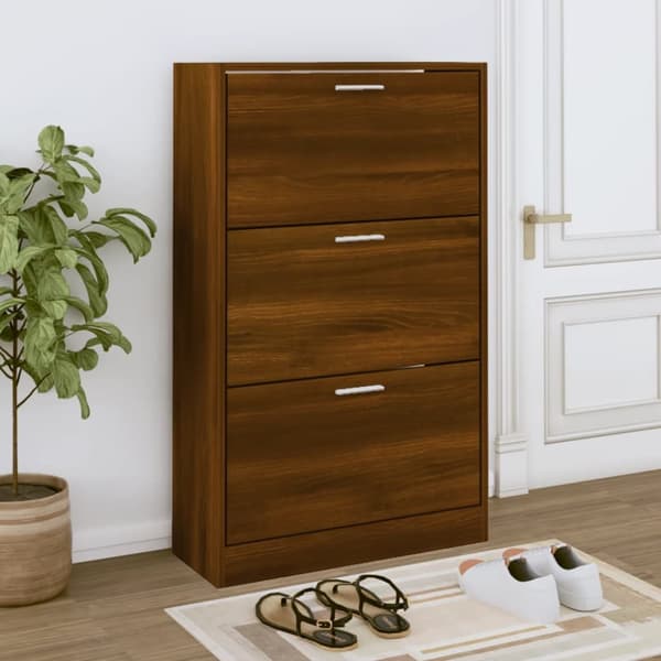 Kenkäkaappi ruskea tammi 63x24x103 cm tekninen puu