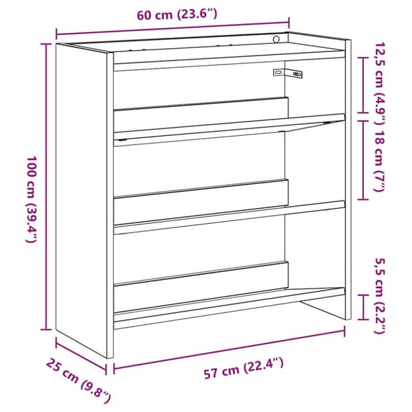 skoreol 60x25x62 cm konstrueret træ antikt træ