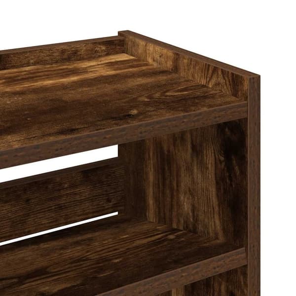 skostativ 80x25x61,5 cm konstrueret træ røget egetræsfarve