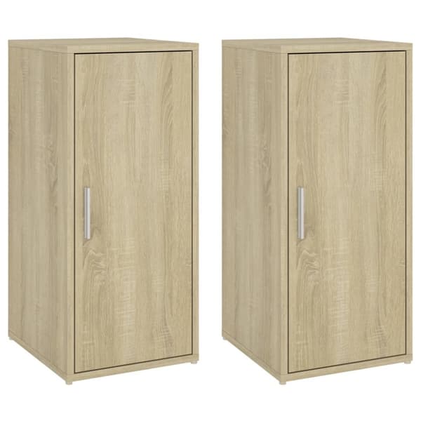 skoskabe 2 stk. 32x35x70 cm konstrueret træ sonoma-eg