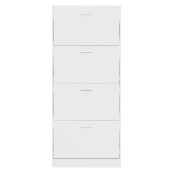 Skoskåp vit högglans 63x24x147 cm konstruerat trä
