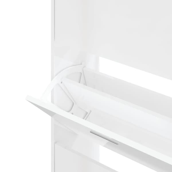 Skoskåp vit högglans 63x24x147 cm konstruerat trä