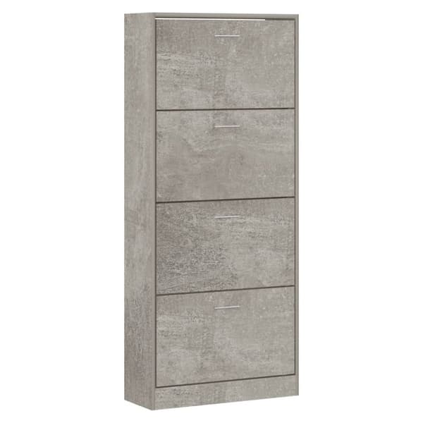 skoskab 63x24x147 cm konstrueret træ betongrå