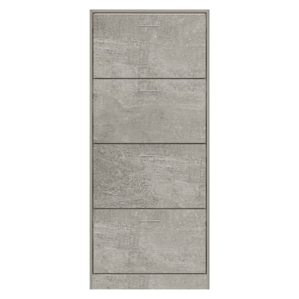 skoskab 63x24x147 cm konstrueret træ betongrå
