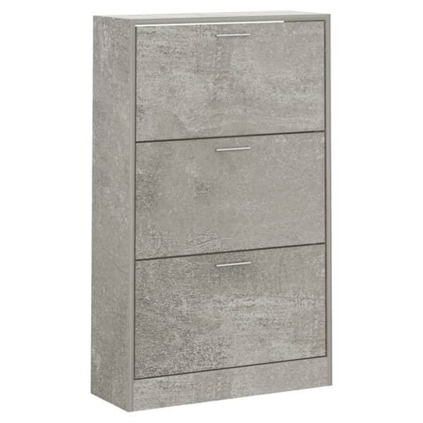 Kenkäkaappi betoninharmaa 63x24x103 cm tekninen puu
