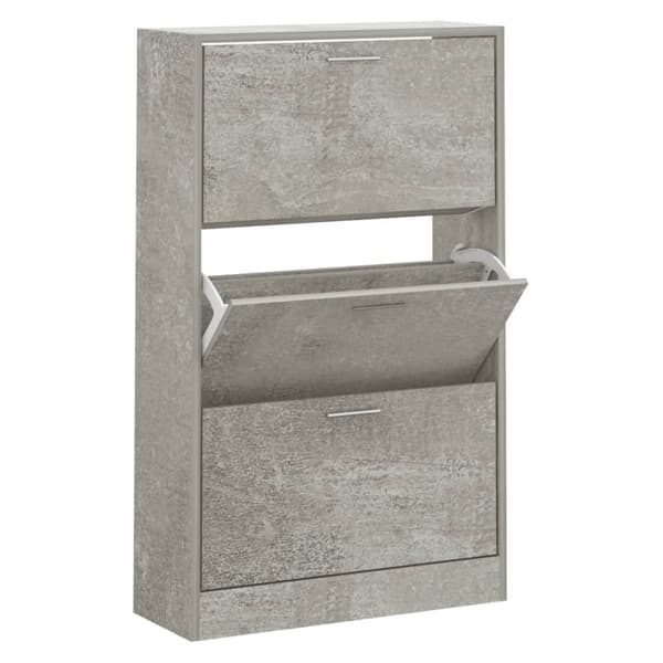 Kenkäkaappi betoninharmaa 63x24x103 cm tekninen puu