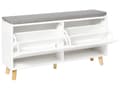 Miniatyrbild 5 av 11: Skoskåp Vit MDF 2 fack med Dyna på Ovansidan Minimalistisk Skandinavisk Stil Design Hall
