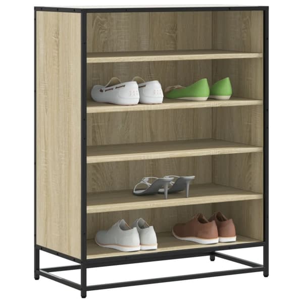 Skoskåp sonoma-ek 75x38x97,5 cm konstruerat trä och metall