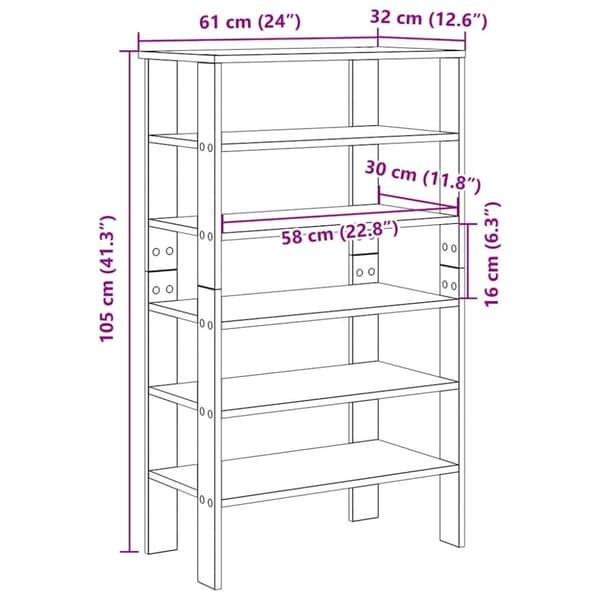 vidaXL skoreol 61x32x105 cm konstrueret træ grå sonoma-eg