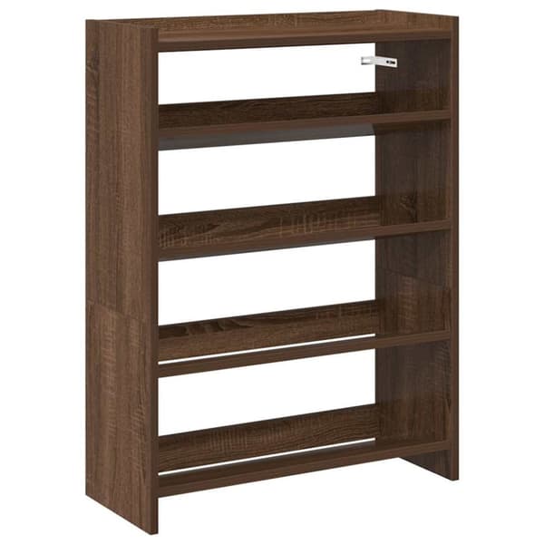 vidaXL skostativ 60x25x81 cm konstrueret træ brun egetræsfarve