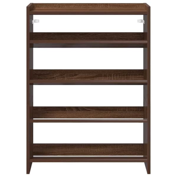 vidaXL skostativ 60x25x81 cm konstrueret træ brun egetræsfarve