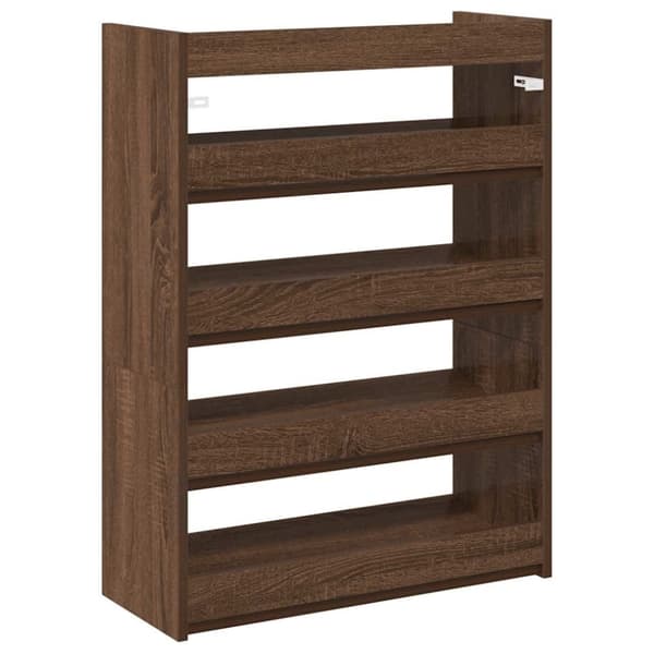 vidaXL skostativ 60x25x81 cm konstrueret træ brun egetræsfarve
