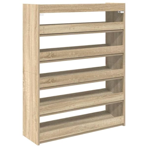 vidaXL Skohylle sonoma eik 80x25x100 cm konstruert tre