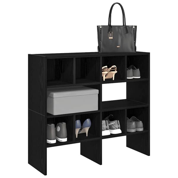 vidaXL Skohyllor 2 st stapelbara svart ek 89,5x30x40 cm
