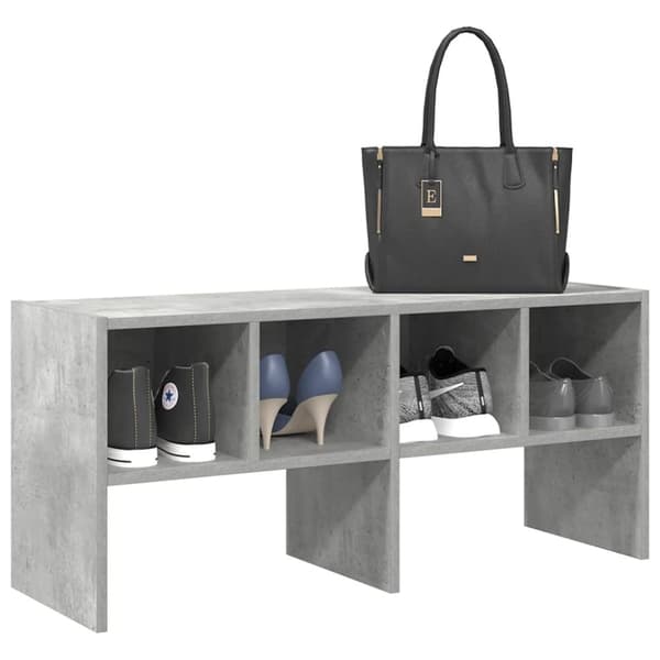 vidaXL skostativ stabelbar 89,5x30x40 cm betongrå