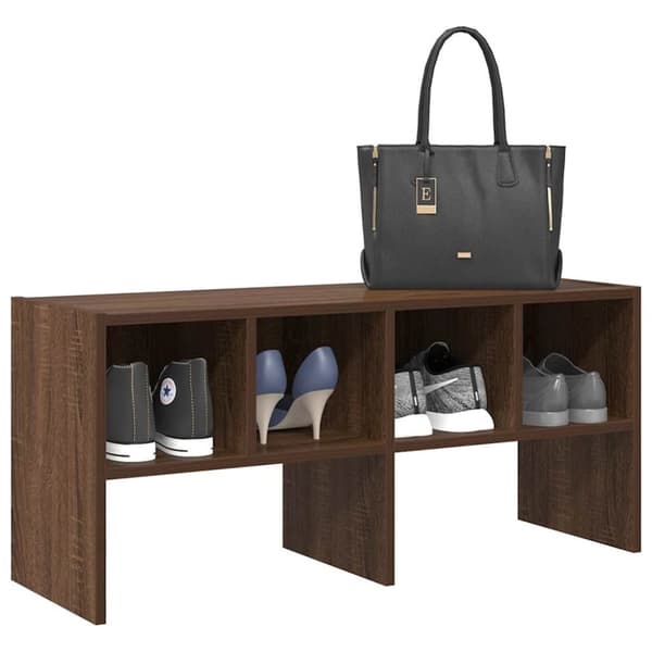vidaXL Skostativ stablebar brun eik 89,5x30x40 cm