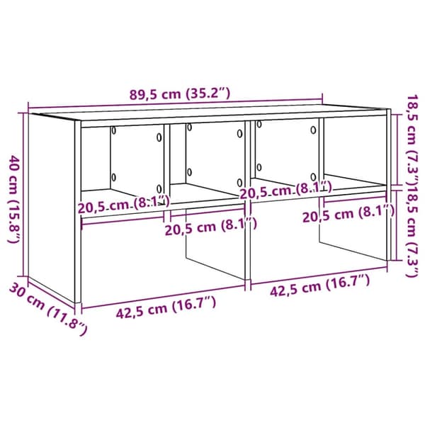 vidaXL Skostativ stablebar sonoma eik 89,5x30x40 cm