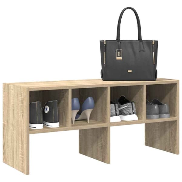vidaXL Skostativ stablebar sonoma eik 89,5x30x40 cm