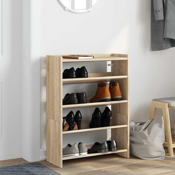 vidaXL Skohylla sonoma-ek 60x25x81 cm konstruerat trä