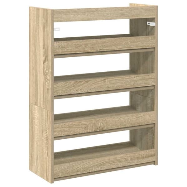 vidaXL Skohylla sonoma-ek 60x25x81 cm konstruerat trä