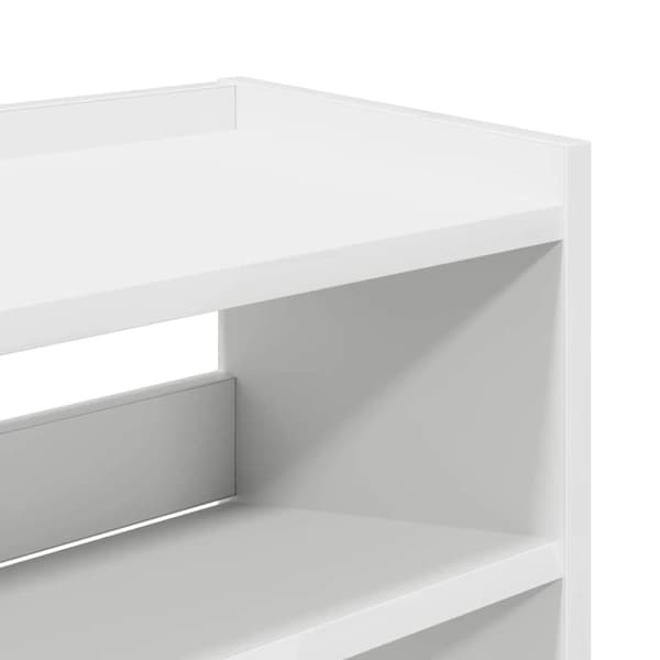 vidaXL Skohylle hvit 80x25x100 cm konstruert tre