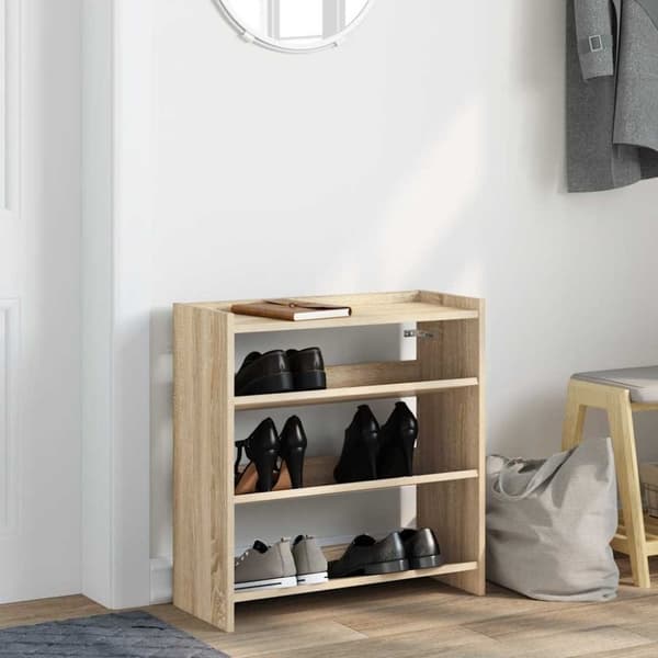 vidaXL Kenkäteline Sonoma-tammi 60x25x62 cm tekninen puu