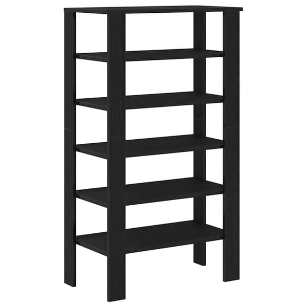 vidaXL Kenkäteline musta 61x32x105 cm tekninen puu