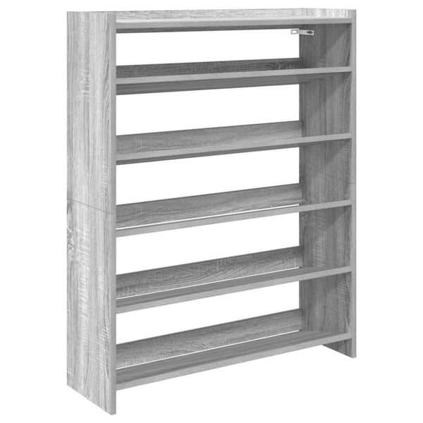 vidaXL Kenkäteline harmaa Sonoma 80x25x100 cm tekninen puu