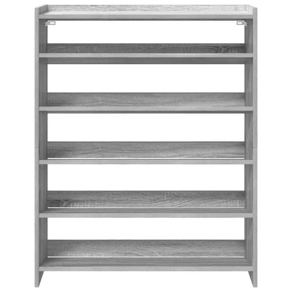 vidaXL Kenkäteline harmaa Sonoma 80x25x100 cm tekninen puu