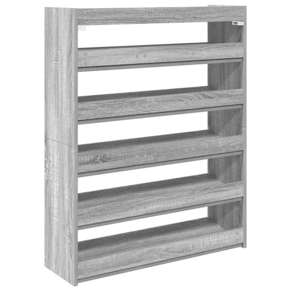 vidaXL Kenkäteline harmaa Sonoma 80x25x100 cm tekninen puu