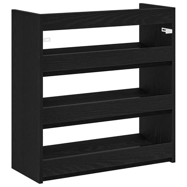 vidaXL Kenkäteline musta 60x25x62 cm tekninen puu
