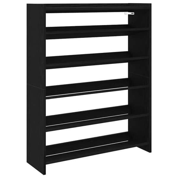 vidaXL Kenkäteline musta 80x25x100 cm tekninen puu