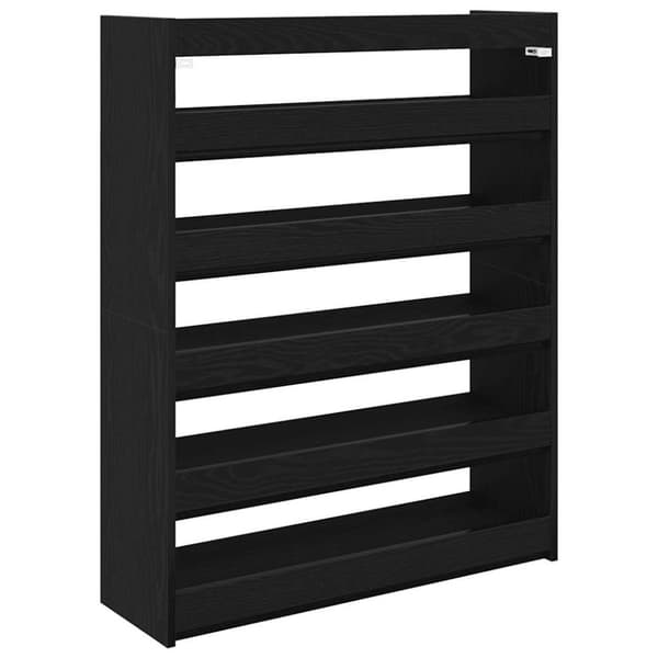 vidaXL Kenkäteline musta 80x25x100 cm tekninen puu