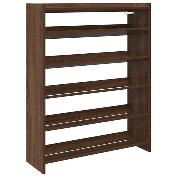 vidaXL Skohylle brun eik 80x25x100 cm konstruert tre