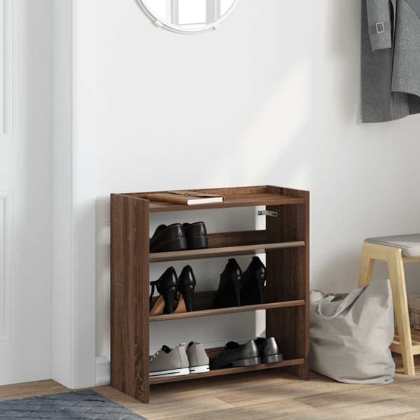 vidaXL Skoställ brun ek 60x25x62 cm konstruerat trä