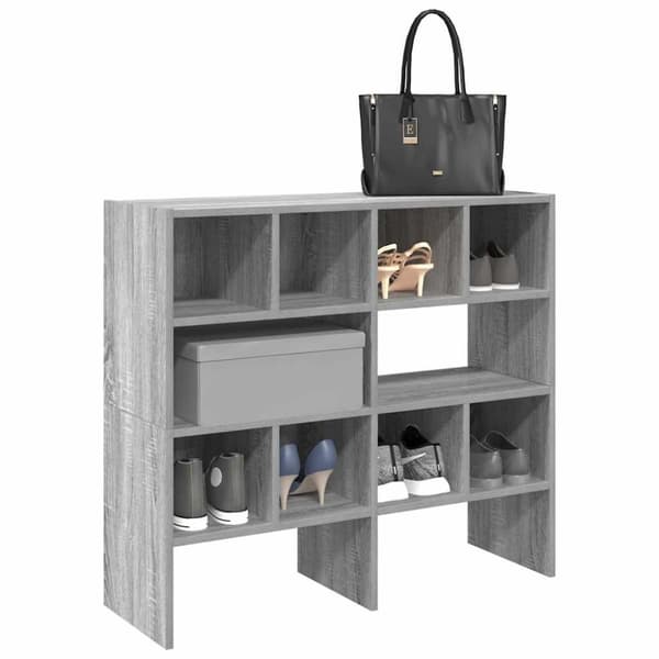 vidaXL skostativer stabelbare 2 stk. 89,5x30x40 cm grå sonoma-eg