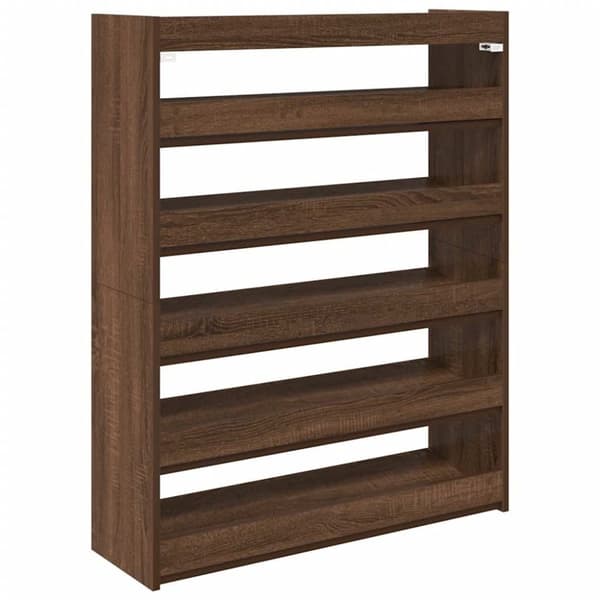 vidaXL skoreol 80x25x100 cm konstrueret træ brun egetræsfarve