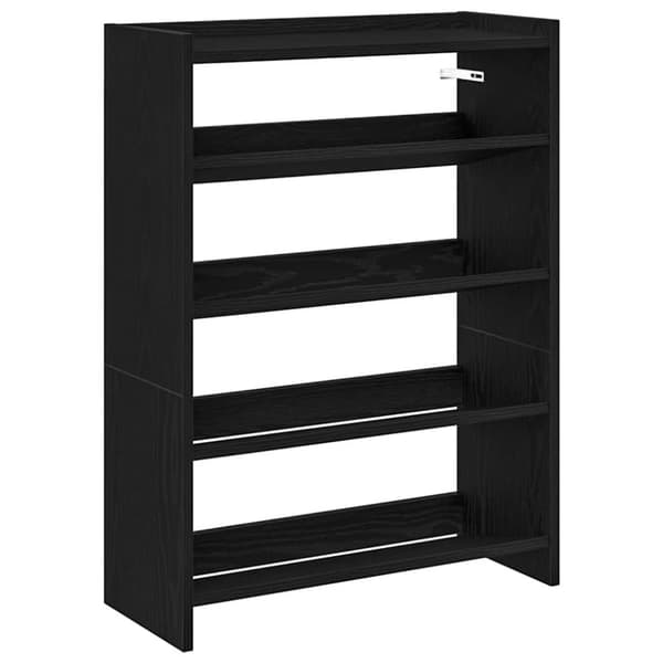 vidaXL skostativ 60x25x81 cm konstrueret træ sort