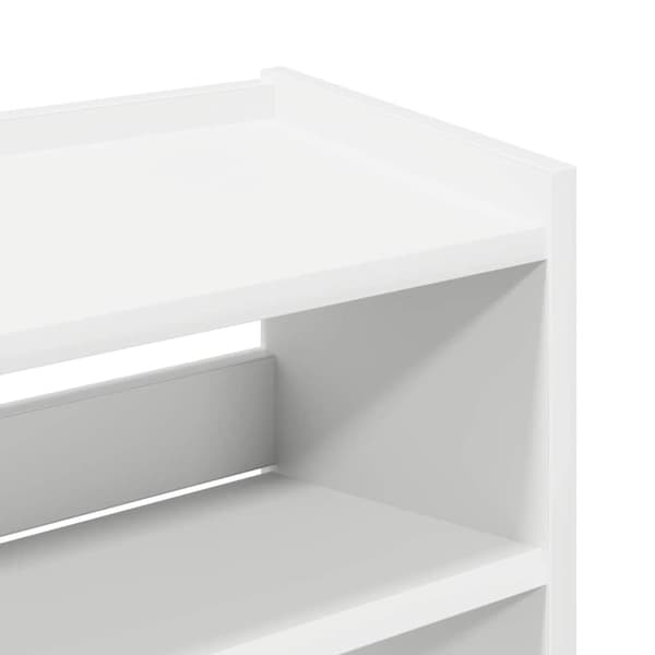 vidaXL Skohylle hvit 60x25x100 cm konstruert tre