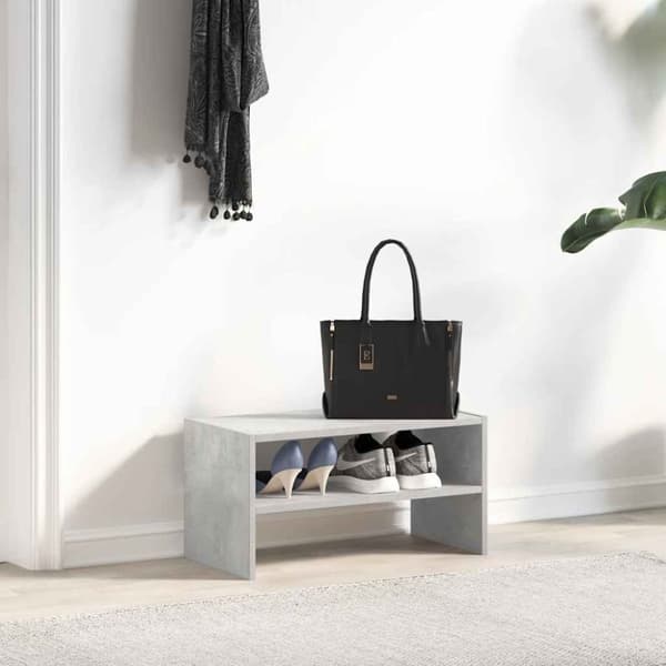 vidaXL Skostativ stablebar betonggrå 60x30x30,5 cm