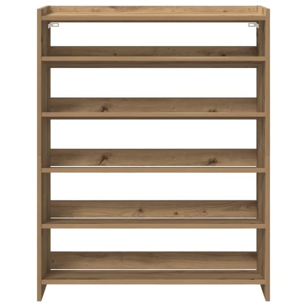 vidaXL Skohylle artisan eik 80x25x100 cm konstruert tre