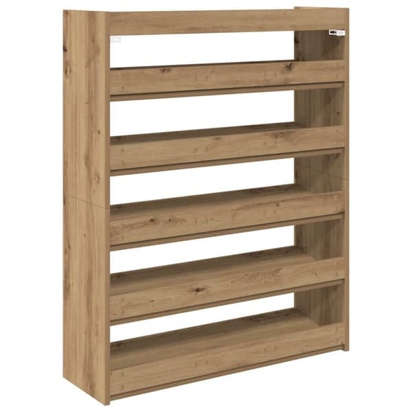 vidaXL Skohylle artisan eik 80x25x100 cm konstruert tre