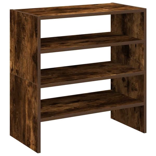 vidaXL Skohyllor 2 st stapelbara rökfärgad ek 60x30x30,5 cm