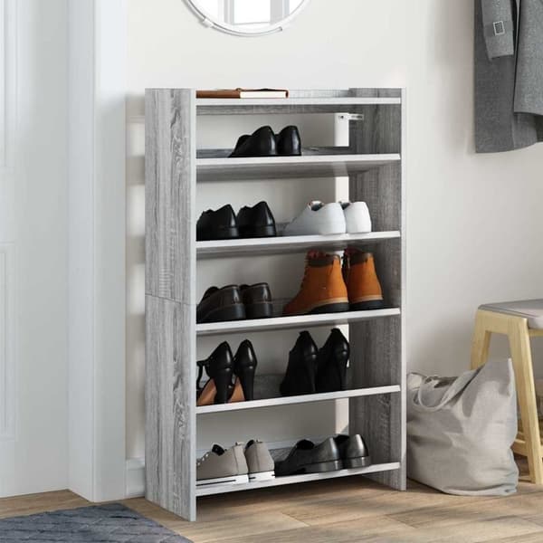 vidaXL skoreol 60x25x100 cm konstrueret træ grå sonoma-eg