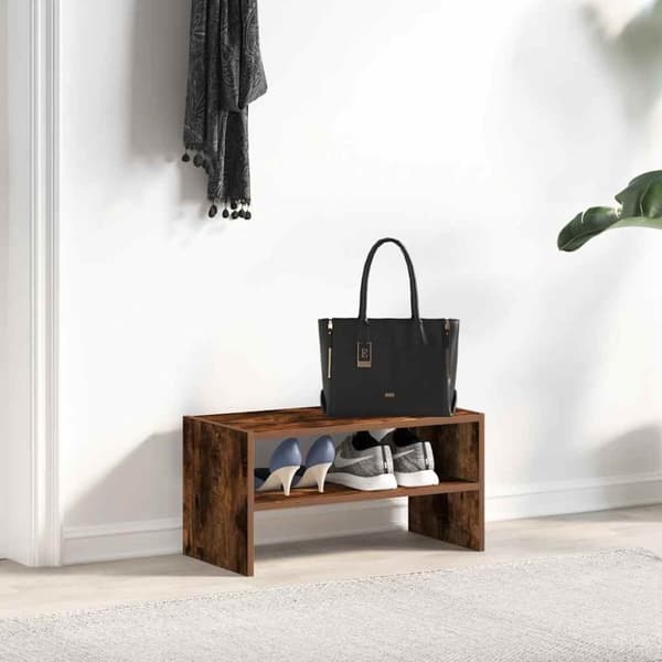vidaXL kenkäteline Pinottava savustettu tammi 60x30x30,5 cm