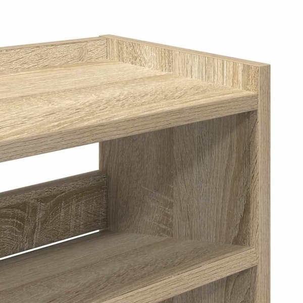 vidaXL Skohylle sonoma eik 80x25x81 cm konstruert tre