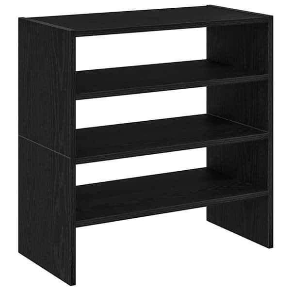 vidaXL Skohyllor 2 st stapelbar svart ek 60x30x30,5 cm