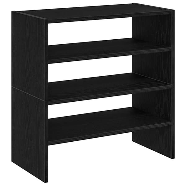 vidaXL Skohyllor 2 st stapelbar svart ek 60x30x30,5 cm