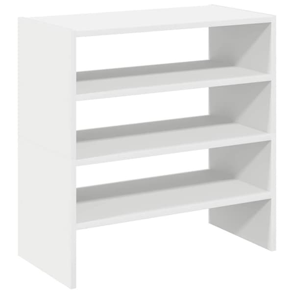 vidaXL Skohyllor 2 st stapelbara vit 60x30x30,5 cm